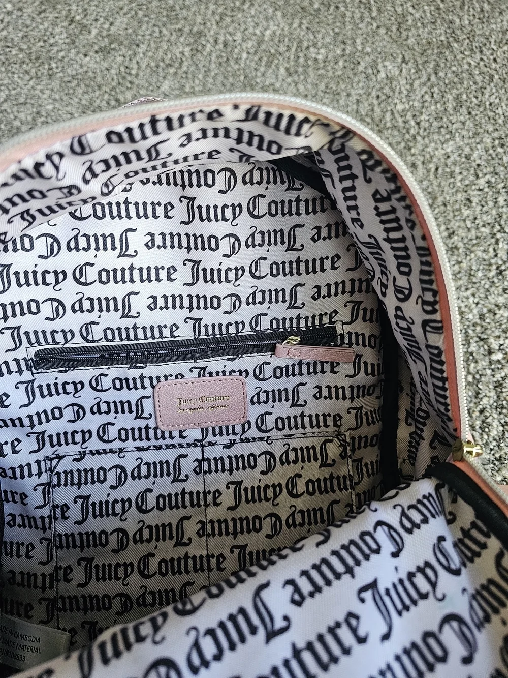 Juicy Couture Pink Embossed Logo Mini Backpack
